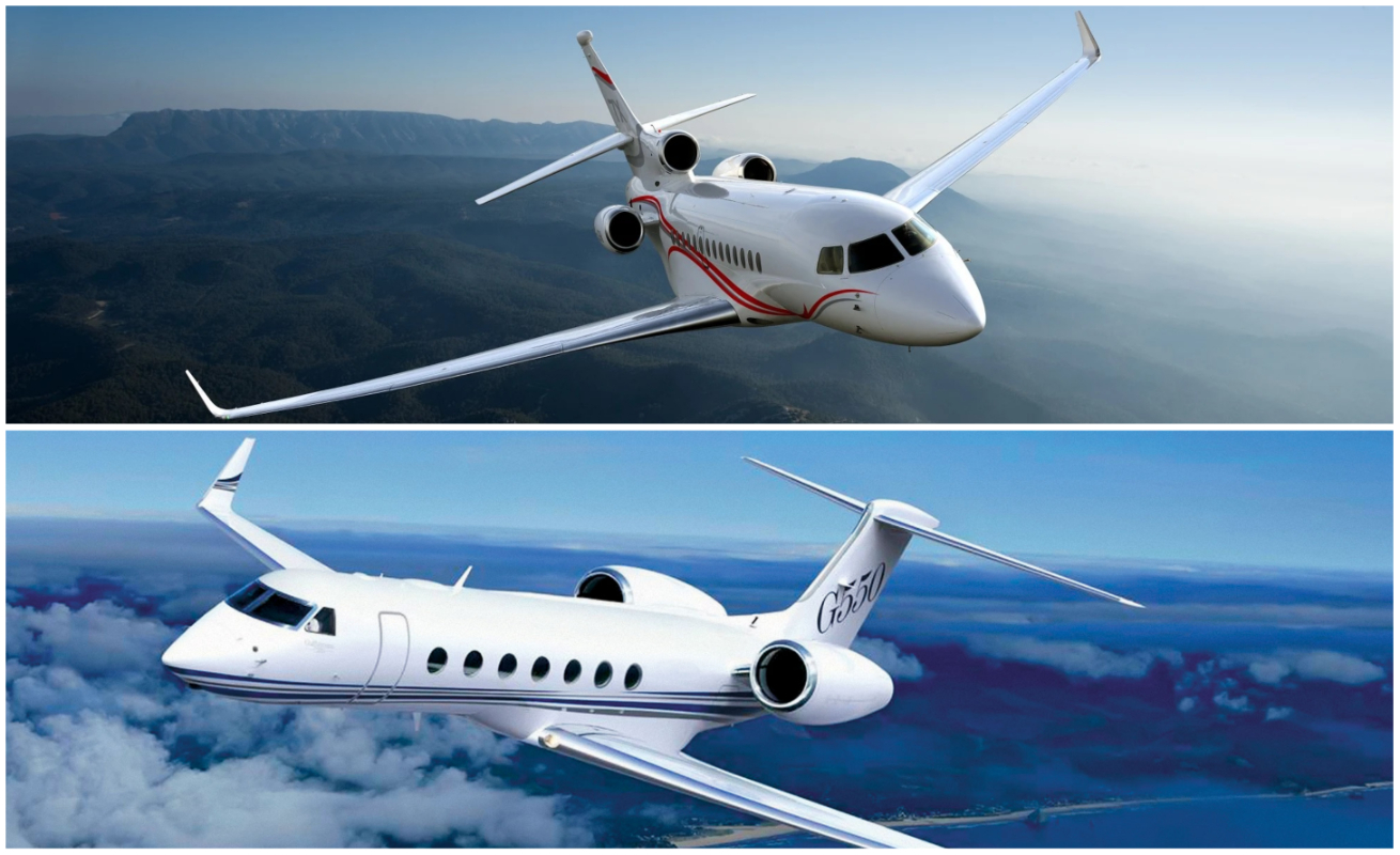 Falcon 7x vs Gulfstream G550