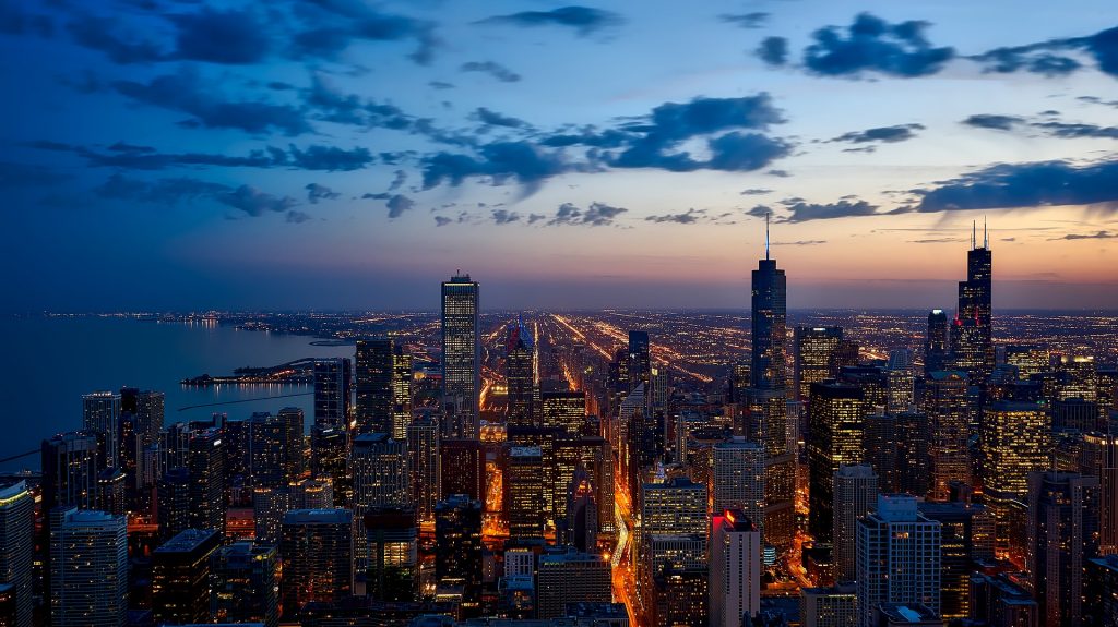 skyline of chicago il